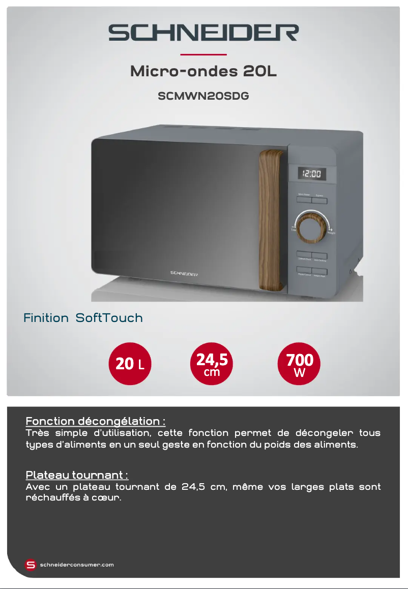 Page 1 de la notice Fiche technique Schneider SCMWN20SDG