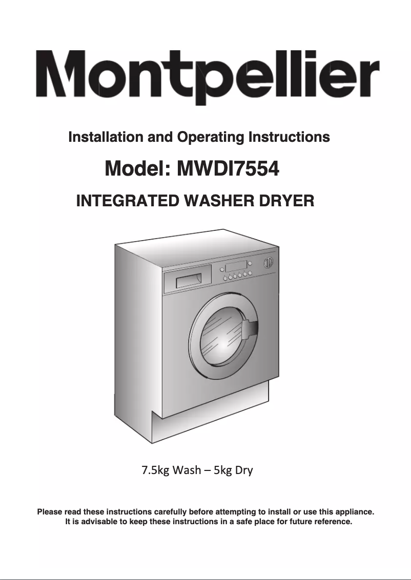 Image de la première page du manuel de l'appareil MWDI7554