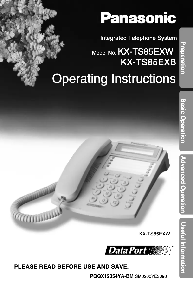 Image de la première page du manuel de l'appareil KX-TS85E