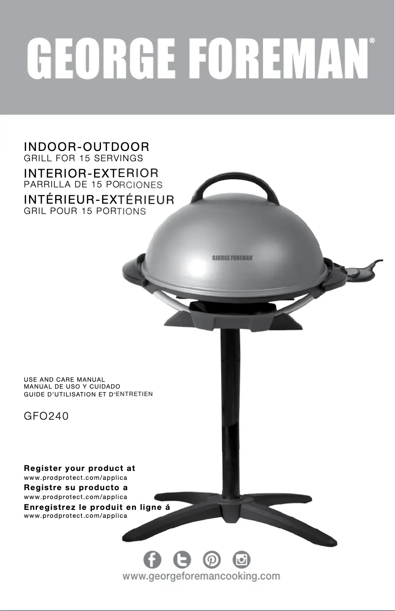 Página 1 del manual Manual de uso y mantenimiento George Foreman GFO240S