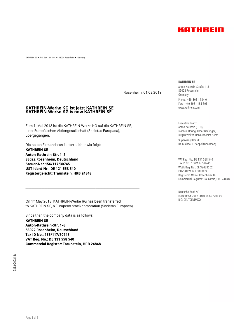Page n°1 - Manuel utilisateur Kathrein UFS 810