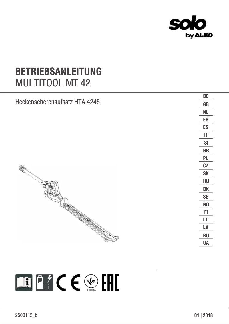Imagen de la primera página del manual del dispositivo HTA 4245