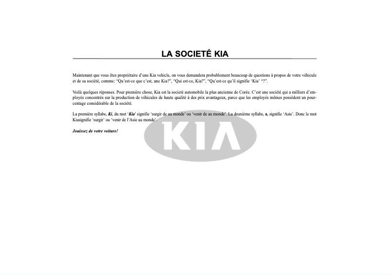 Página 1 del manual Manual de usuario Kia Optima (2004)