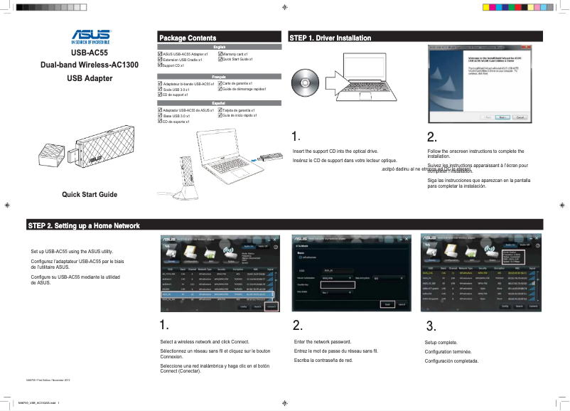 Page 1 de la notice Manuel utilisateur Asus USB-AC55