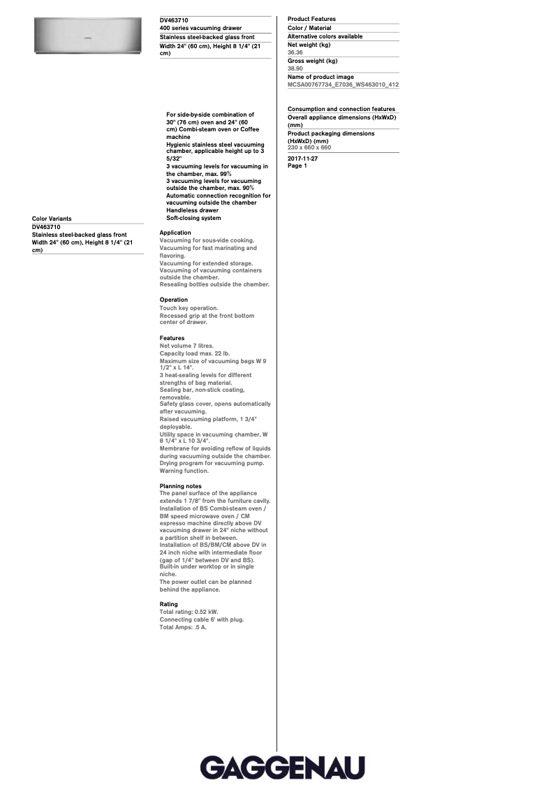 Image de la première page du manuel de l'appareil DV461710