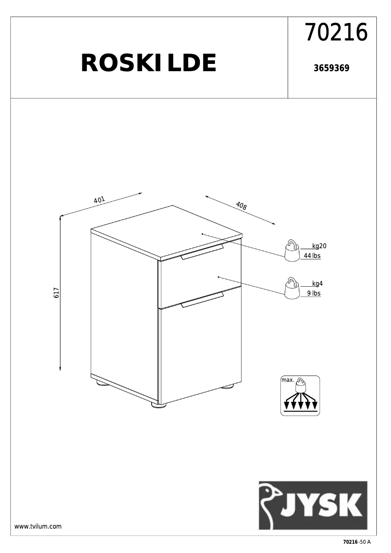Page 1 de la notice Manuel utilisateur JYSK Roskilde