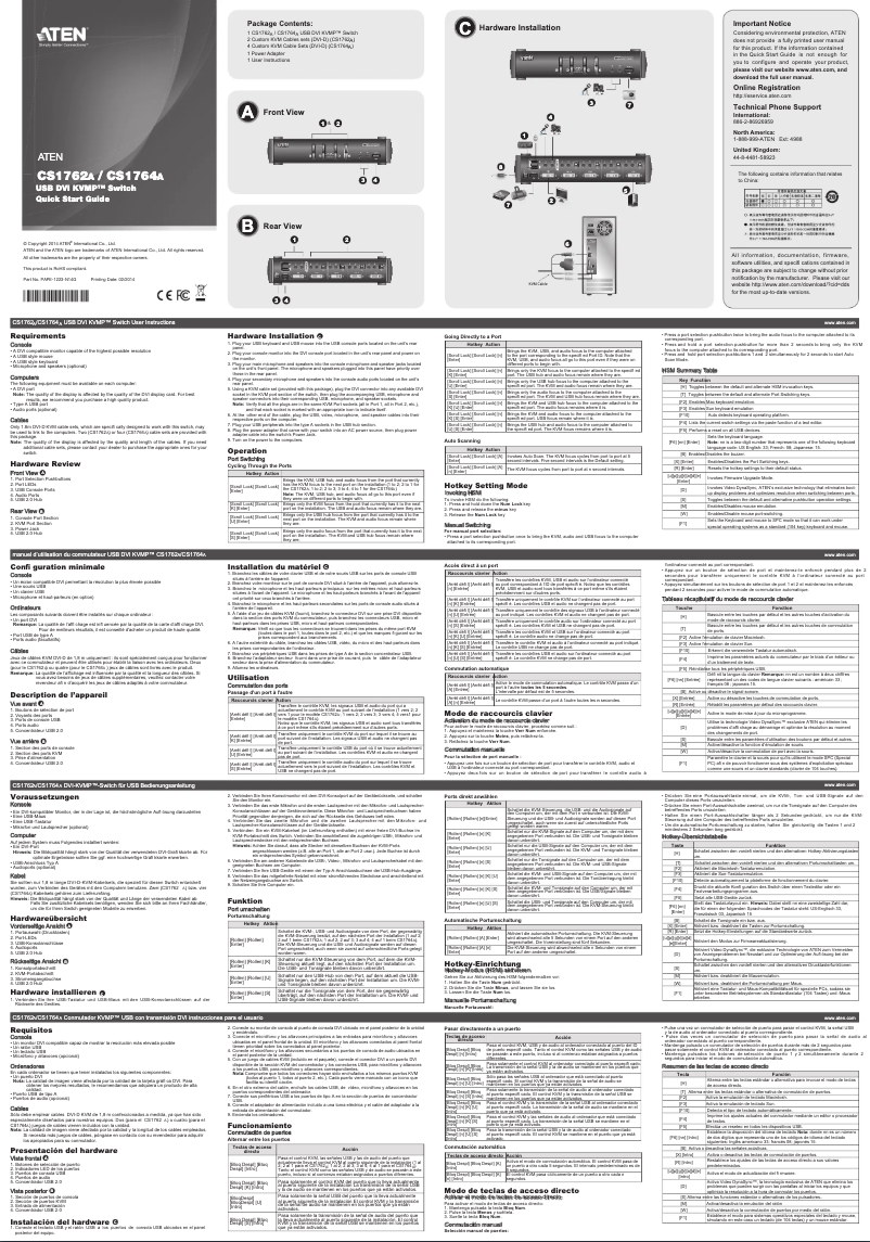 Page 1 de la notice Manuel utilisateur ATen CS1762A
