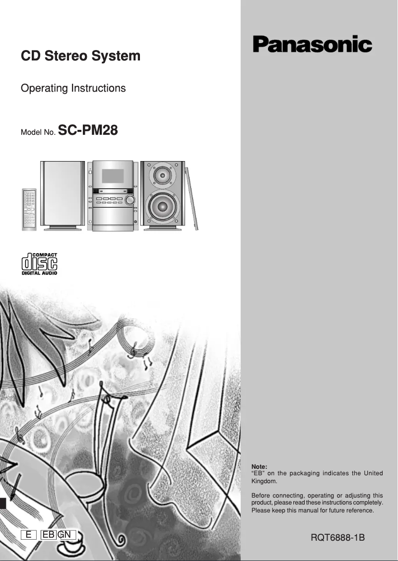Page 1 de la notice Manuel utilisateur Panasonic SC-PM28E