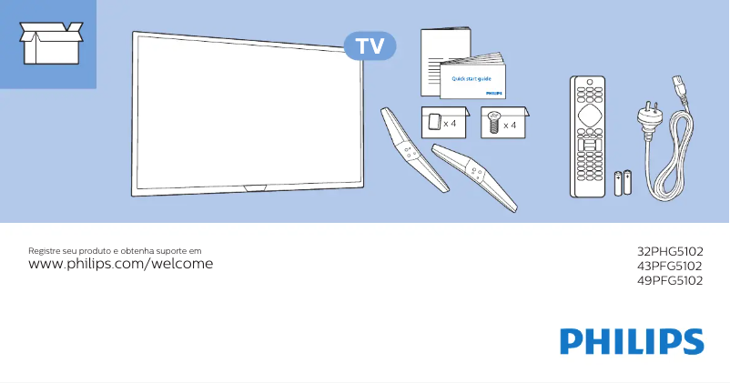 Page 1 de la notice Guide de démarrage rapide Philips 43PFG5102