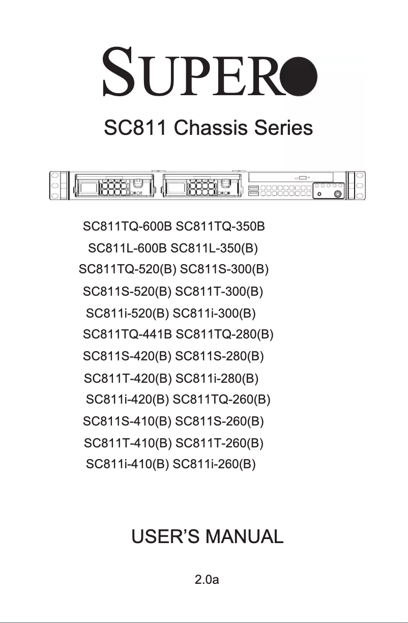 Page 1 of the manual User Manual Supermicro SuperChassis SC811