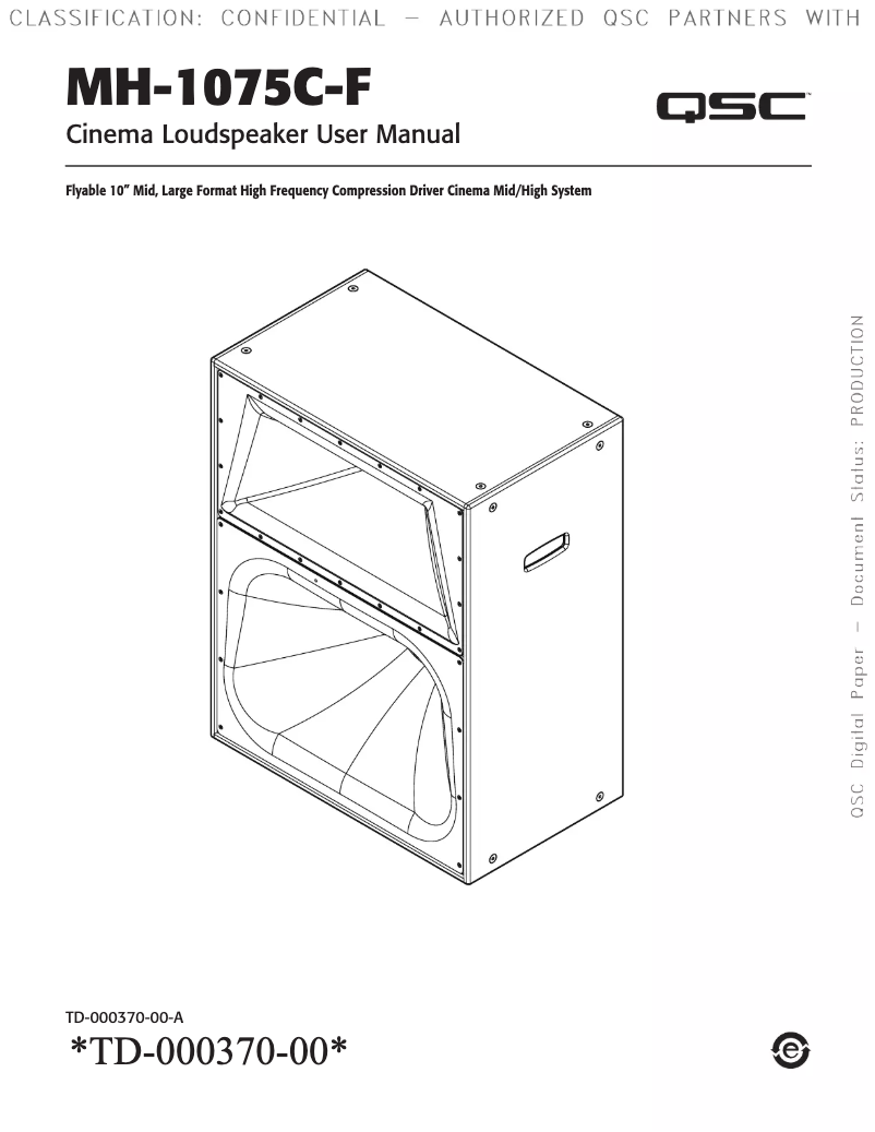 Page n°1 - Manuel utilisateur QSC SC-423C-F