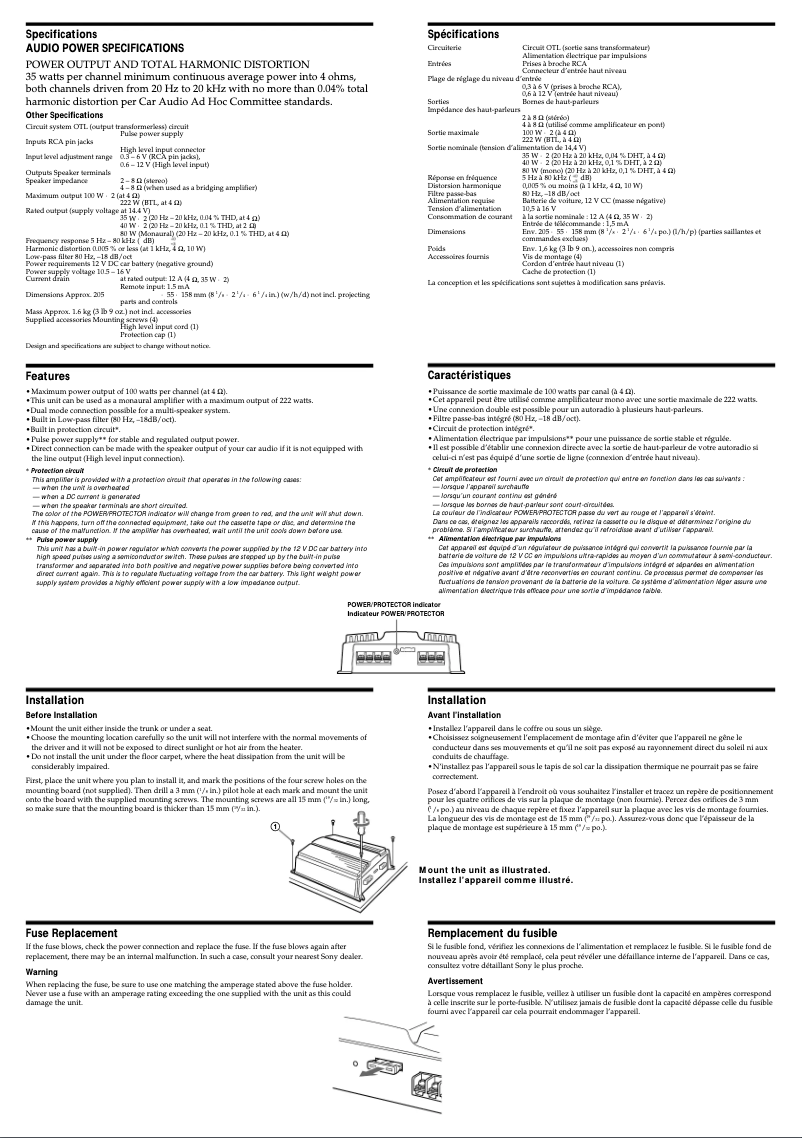 Image de la première page du manuel de l'appareil XM-222W