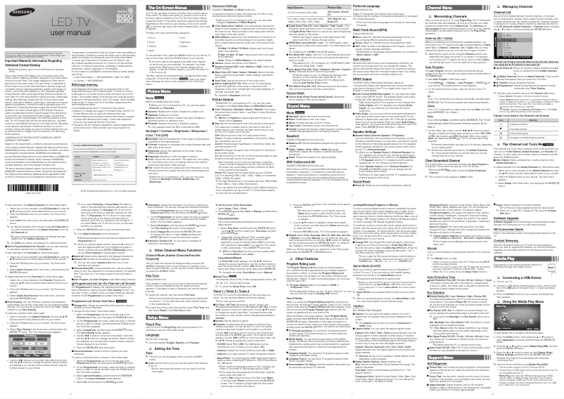 Page 1 de la notice Manuel utilisateur Samsung UN65EH6000F