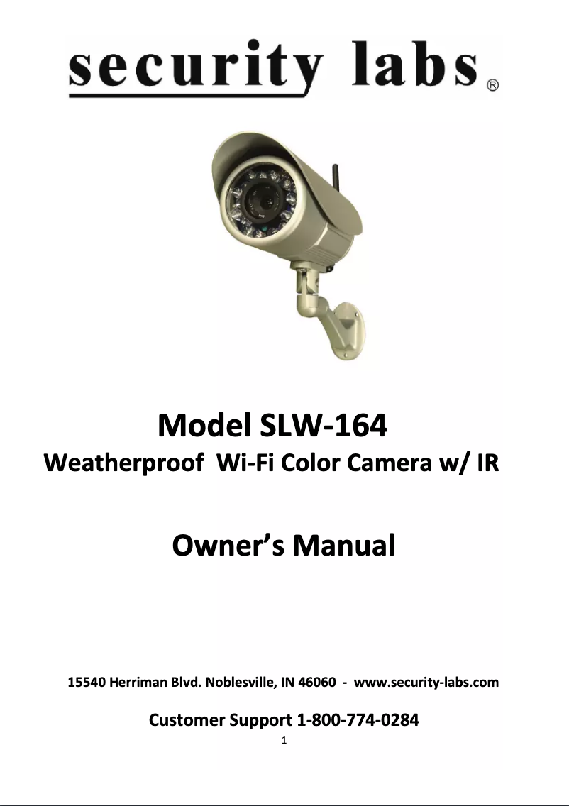 Page n°1 - Manuel utilisateur Security Labs SLW-164