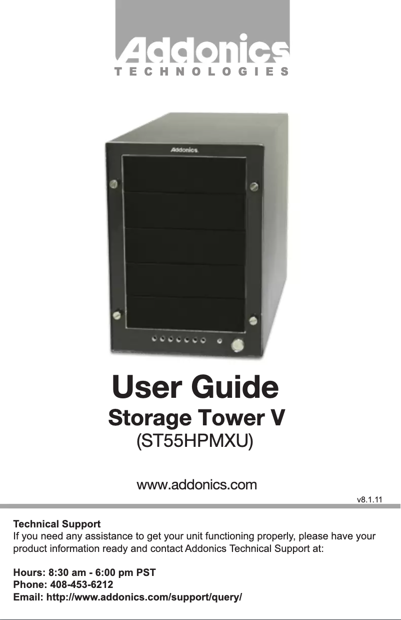Page 1 de la notice Manuel utilisateur Addonics ST55HPMXU