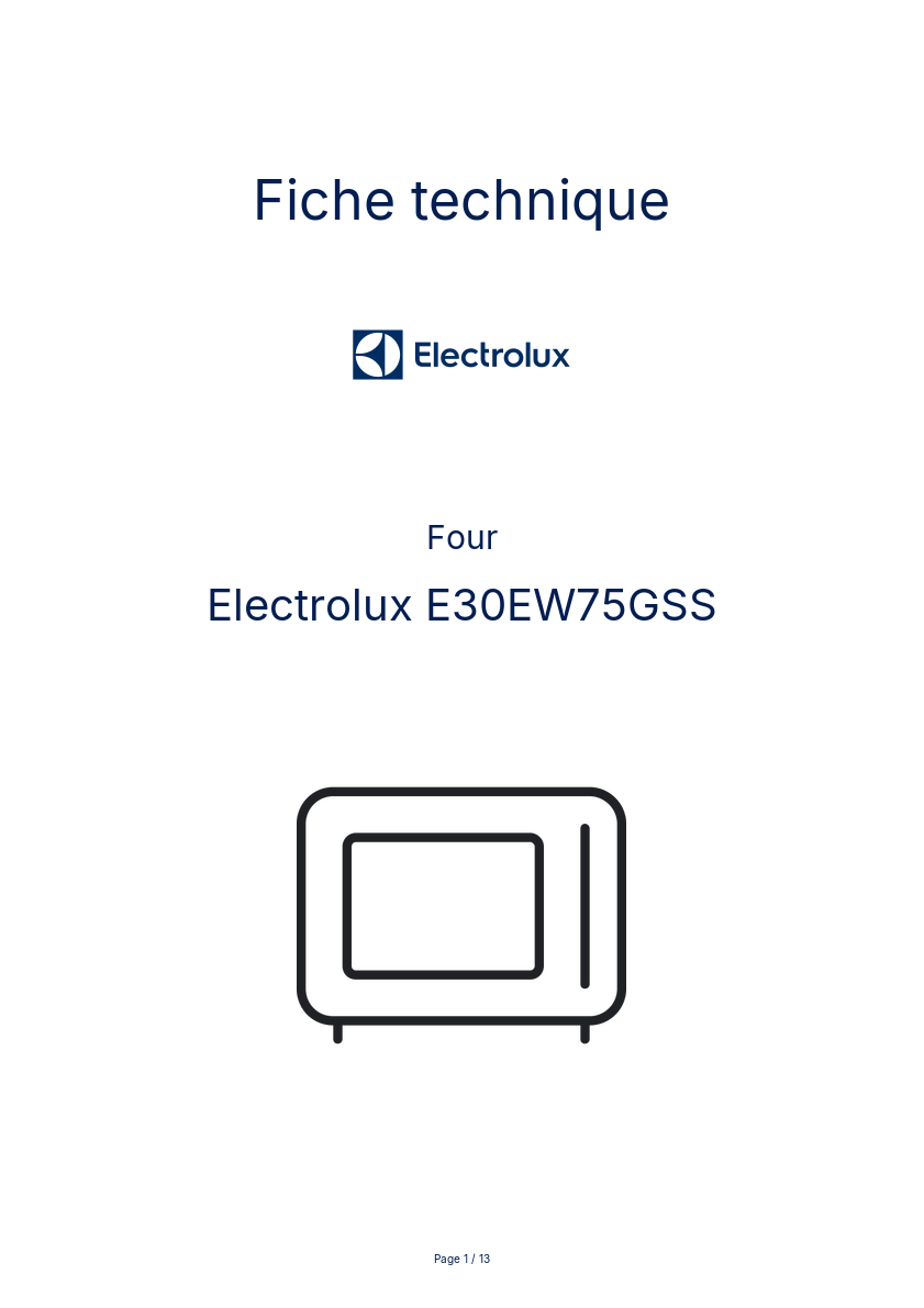 Image de la première page du manuel de l'appareil E30EW75GSS