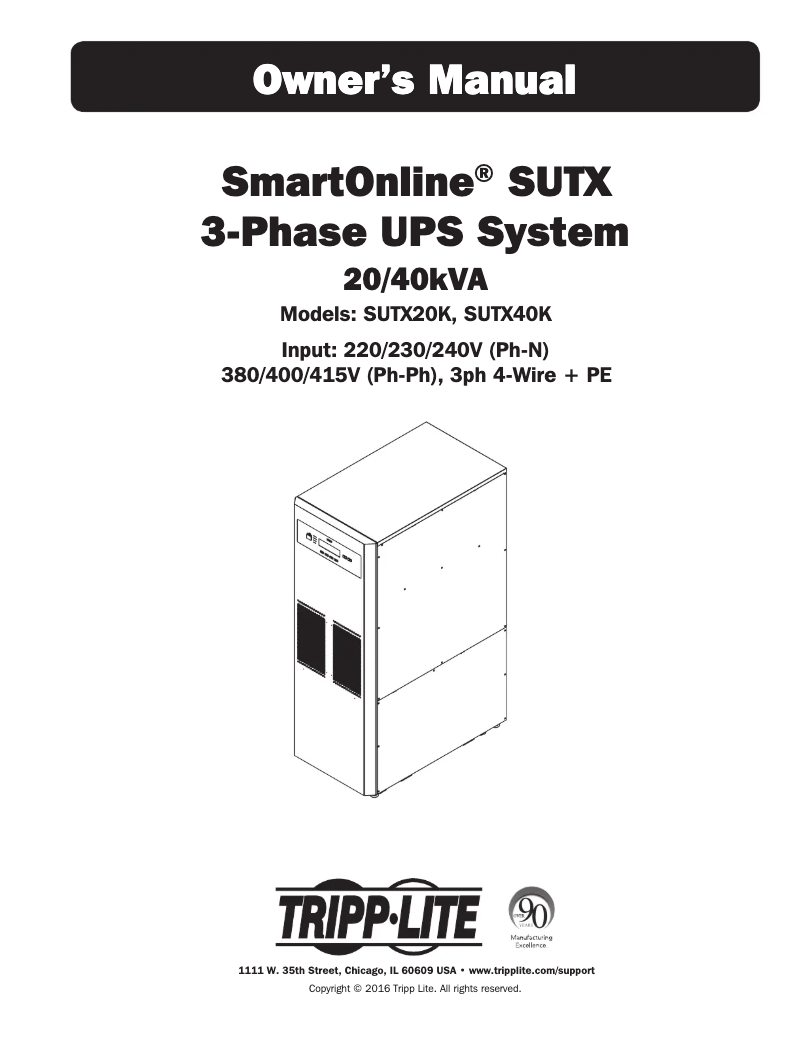 Page n°1 - Manuel utilisateur Tripp Lite SmartOnline SUTX40K