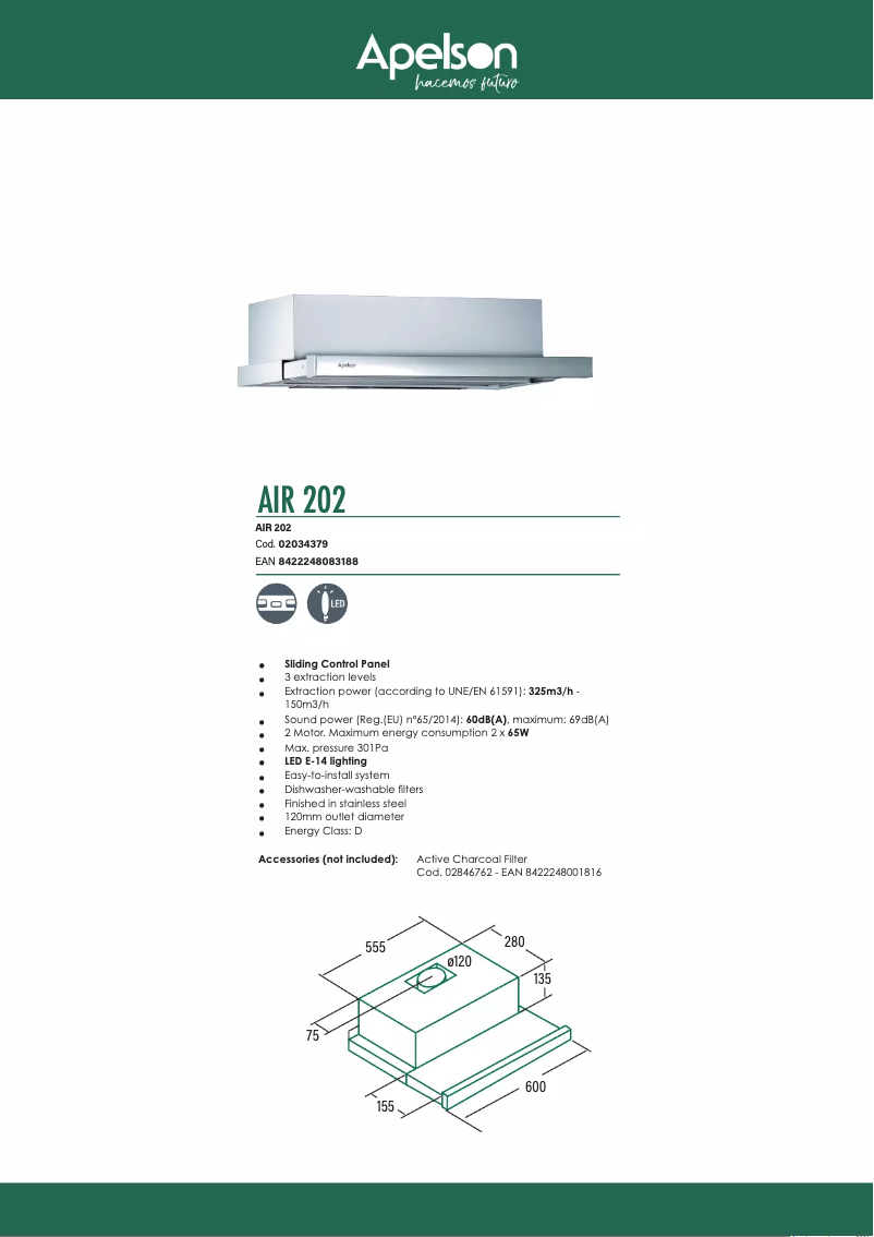 Page 1 de la notice Manuel utilisateur Apelson AIR 202