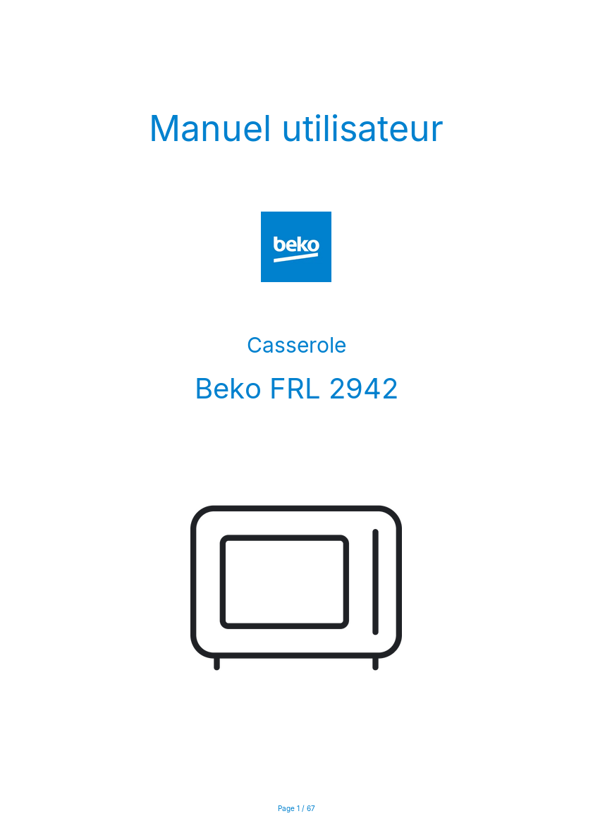 Image de la première page du manuel de l'appareil FRL 2942