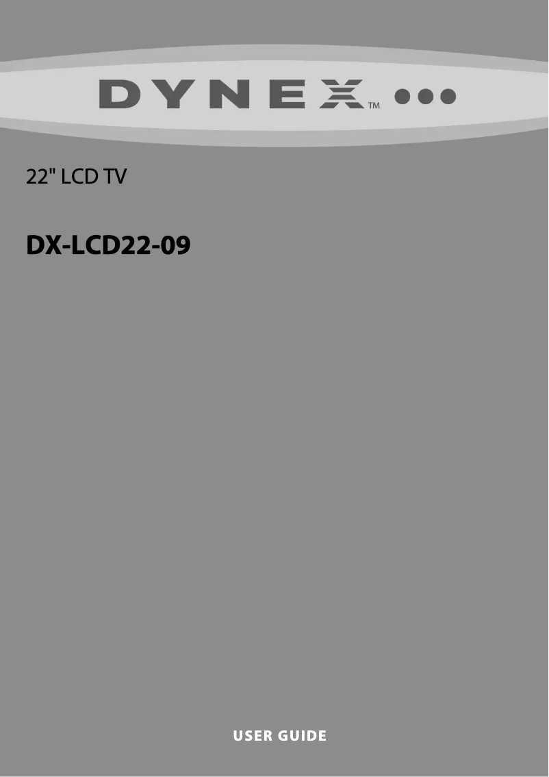 Page n°1 - Manuel utilisateur Dynex DX-LCD22-09