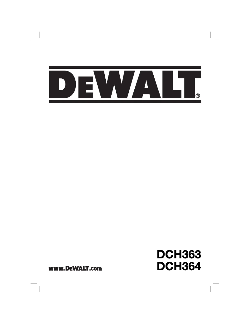 Page n°1 - Manuel utilisateur DeWalt DCH364