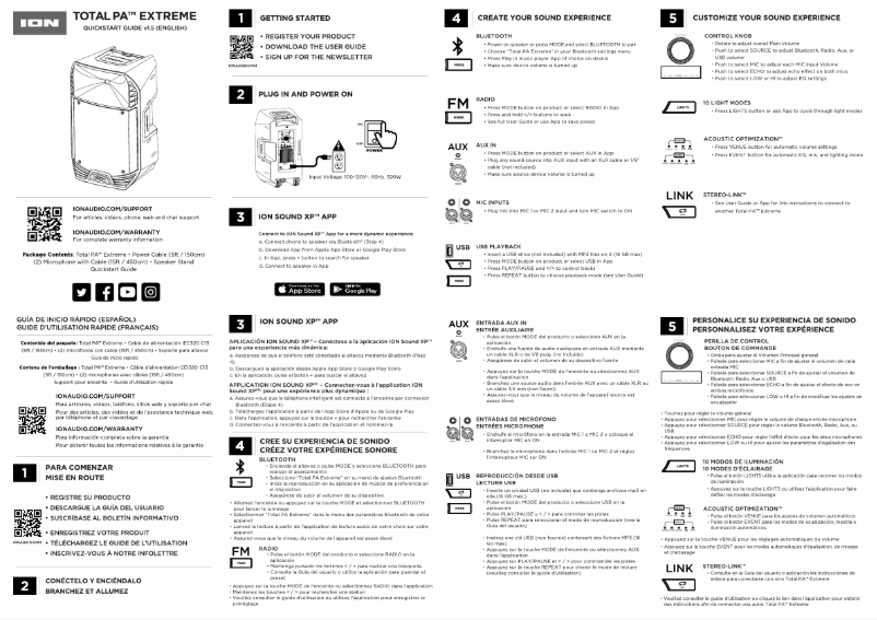 Página 1 del manual Guía de inicio rápido ION Total PA Extreme