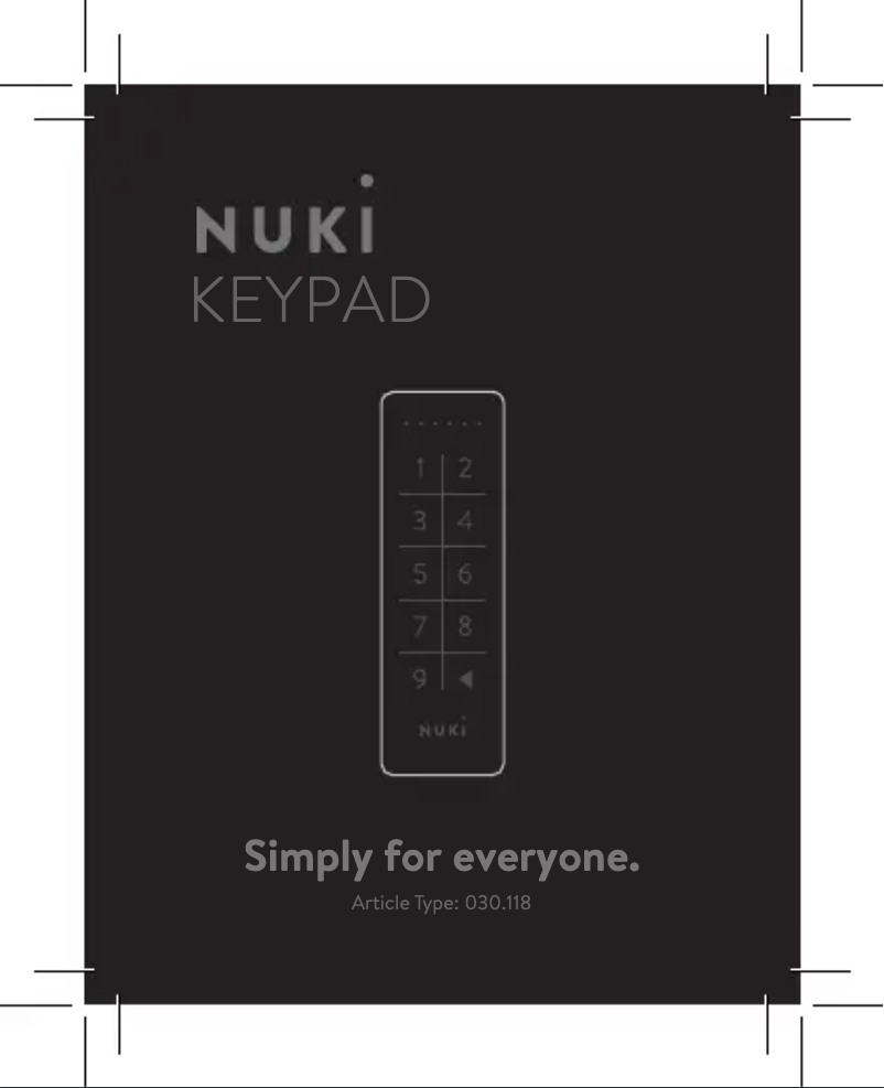 Image de la première page du manuel de l'appareil Keypad 2.0