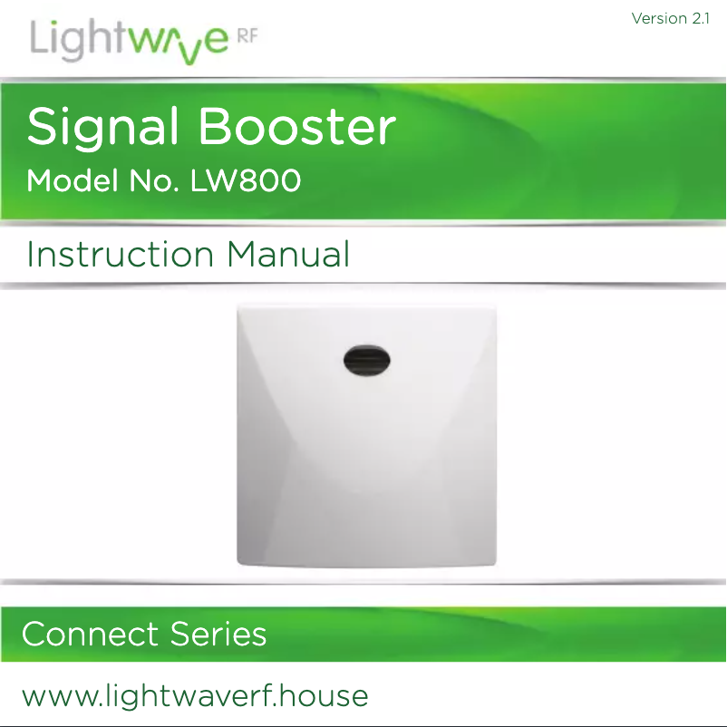 Image de la première page du manuel de l'appareil Signal Booster LW800
