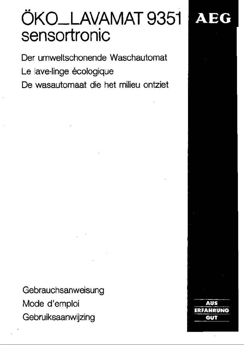 Image de la première page du manuel de l'appareil Lavamat 9351