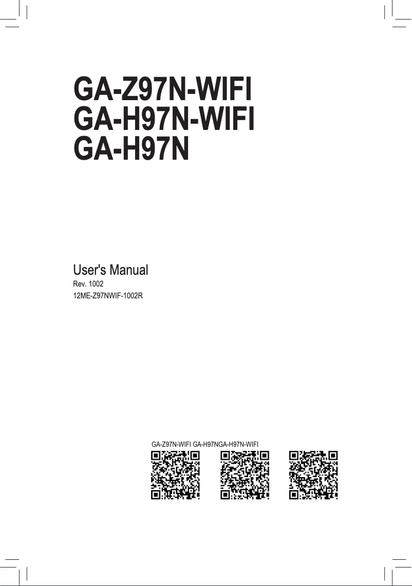 Image de la première page du manuel de l'appareil GA-Z97N-WIFI