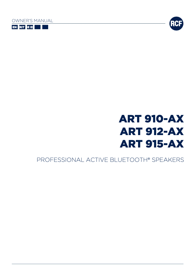 Image de la première page du manuel de l'appareil ART 910-AX