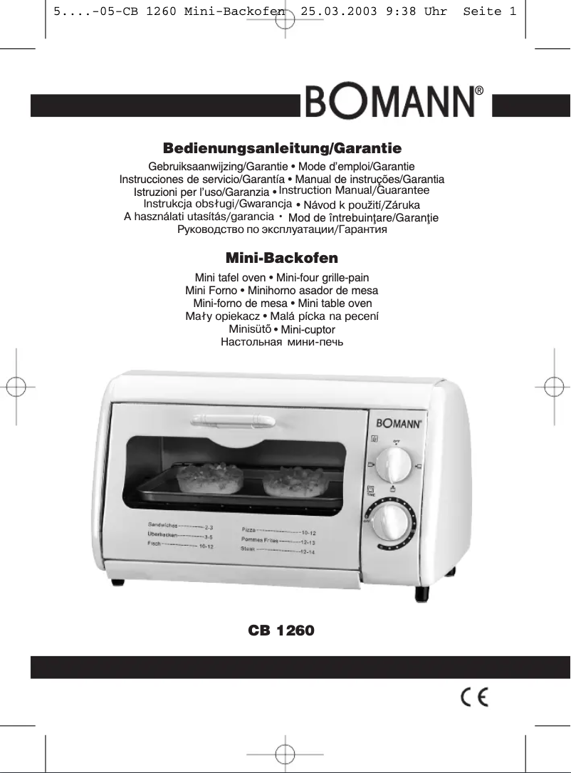 Image de la première page du manuel de l'appareil CB 1260