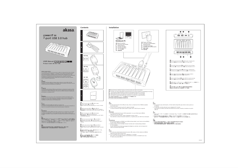 Page 1 de la notice Manuel utilisateur Akasa Connect 7 EX