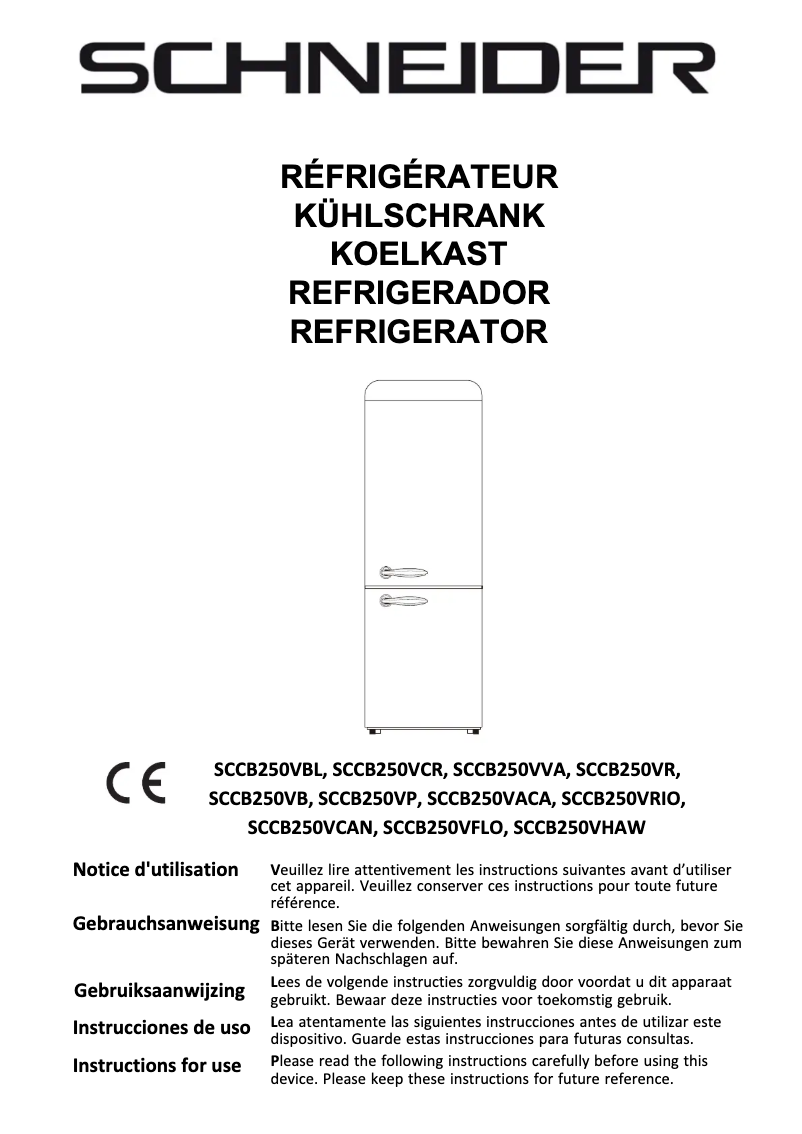 Image de la première page du manuel de l'appareil SCCB250VHAW