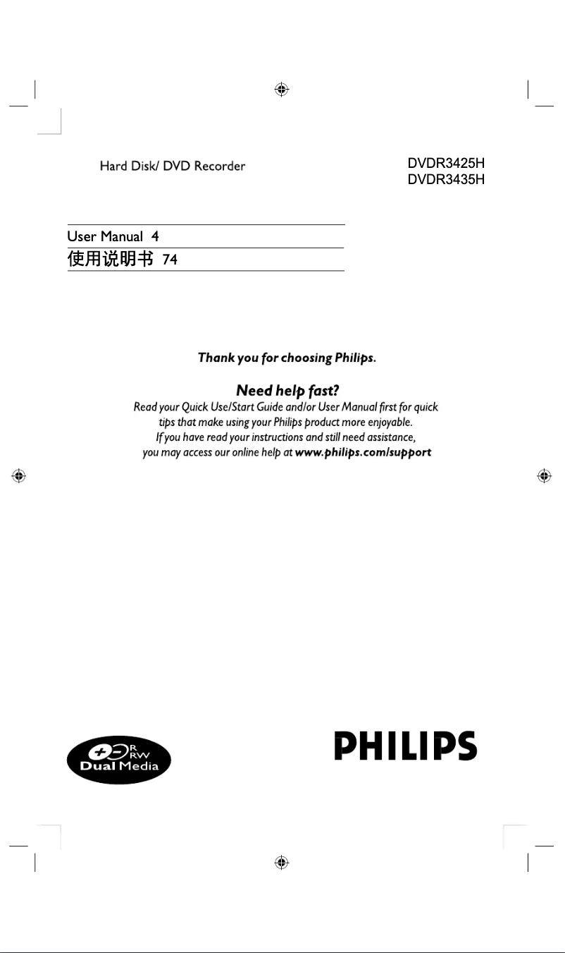 Page 1 of the manual User Manual Philips DVDR3435H