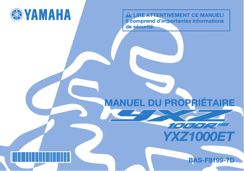 Image de la première page du manuel de l'appareil YXZ1000R SS (2023)