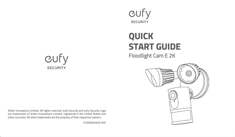 Page 1 de la notice Manuel utilisateur Eufy Floodlight Cam E 2K