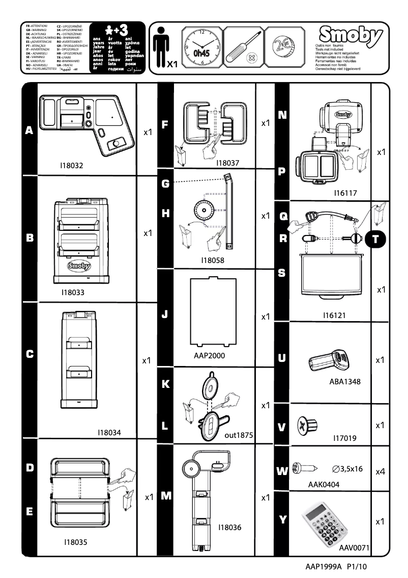 Page 1 de la notice Manuel utilisateur Smoby 350212