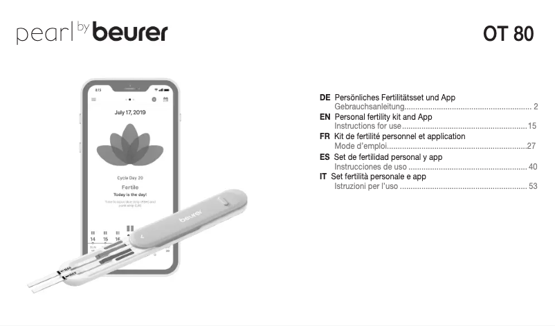 Page 1 de la notice Manuel utilisateur Beurer Pearl OT 80