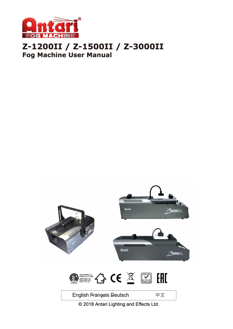 Image de la première page du manuel de l'appareil Z-1500 MK2