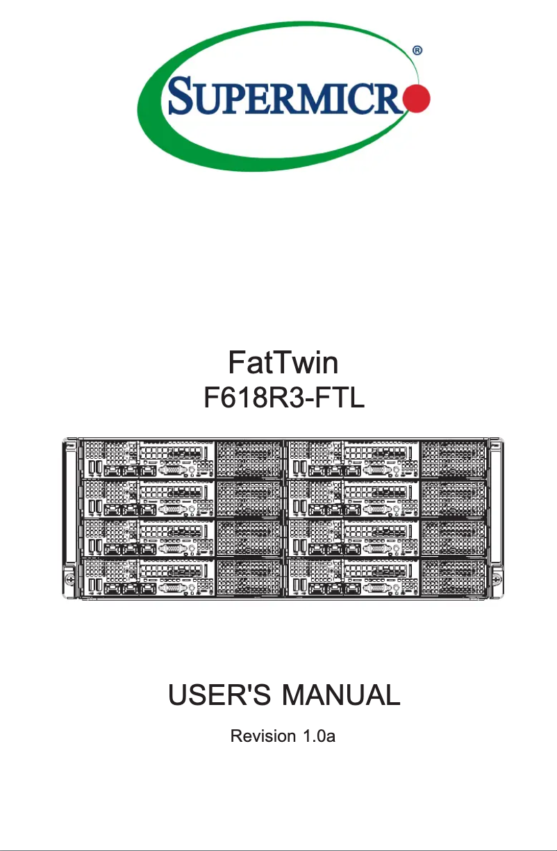 Image de la première page du manuel de l'appareil SuperServer F618R3-FTL