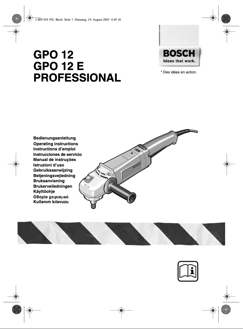 Page 1 de la notice Manuel utilisateur Bosch GPO 12 E Professional