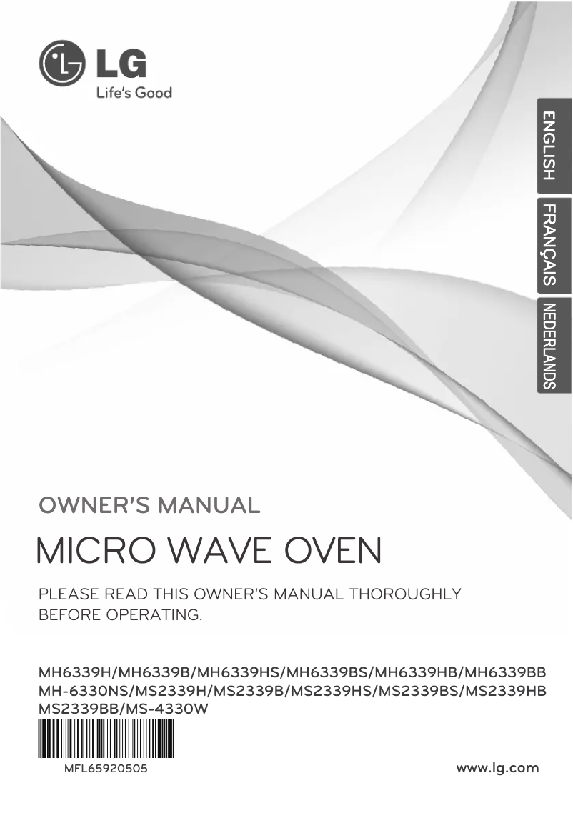 Page 1 de la notice Manuel utilisateur LG MH6339BB