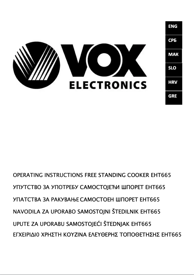 Página 1 del manual Manual de usuario VOX EHT665