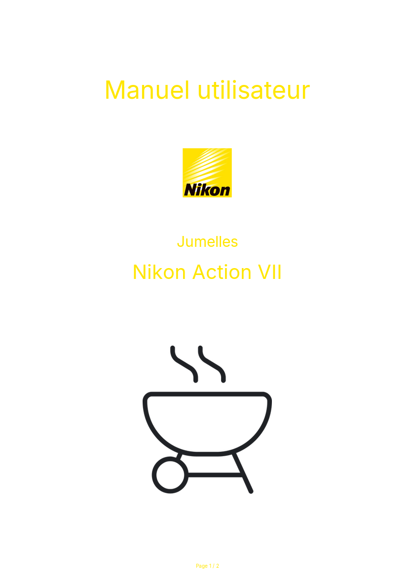 Page n°1 - Manuel utilisateur Nikon Action VII