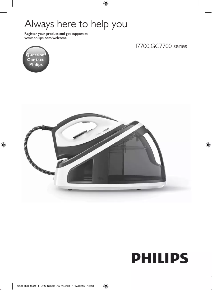 Image de la première page du manuel de l'appareil FastCare GC7717