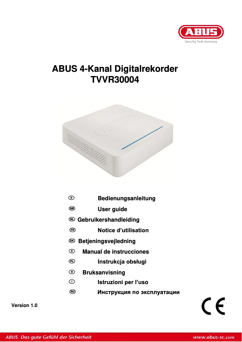 Page 1 de la notice Manuel utilisateur Abus TVVR30004