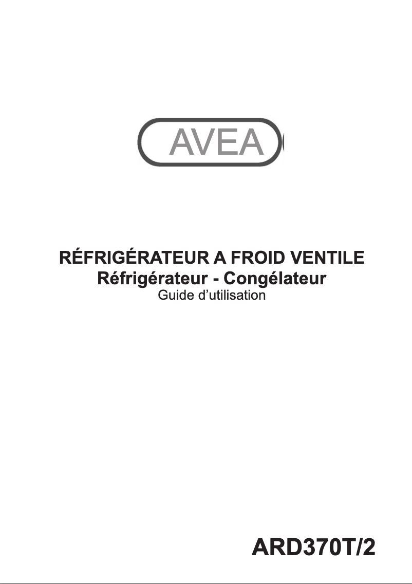 Page n°1 - Manuel utilisateur AVEA ARD370T.2
