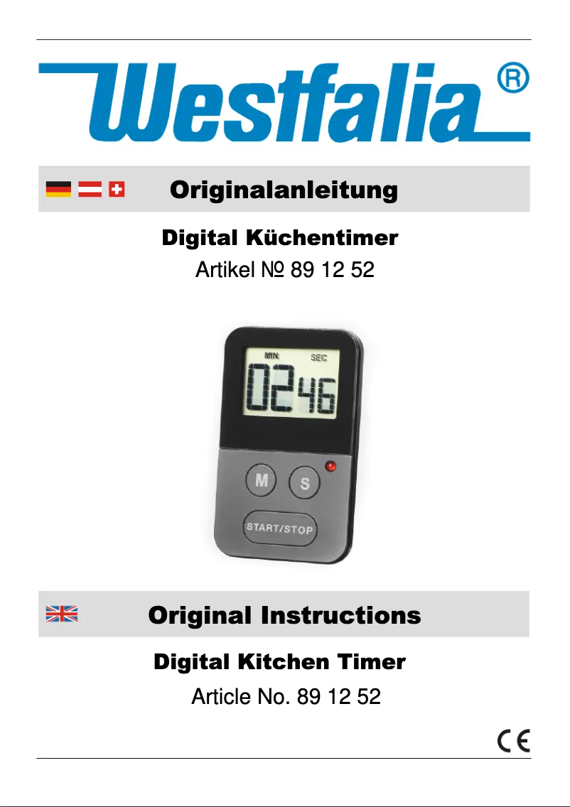 Page 1 de la notice Manuel utilisateur Westfalia 891252