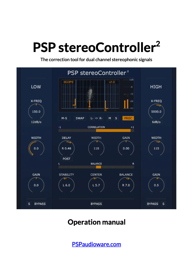 Page n°1 - Manuel utilisateur PSP Audioware StereoController2
